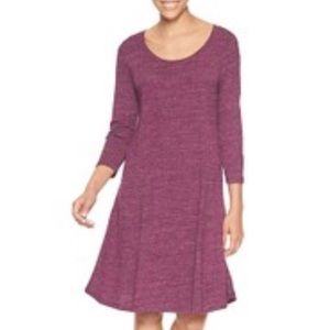 GAP Pleated three-quarter sleeve dress, Açaí Berry